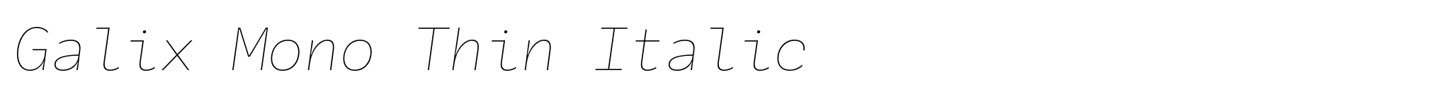 Galix Mono Thin Italic image